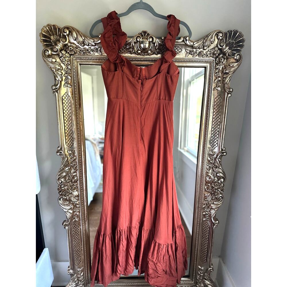 Farm Rio Sleeveless Maxi Dress Cinnamon Bark Size Small - Picture 7 of 9